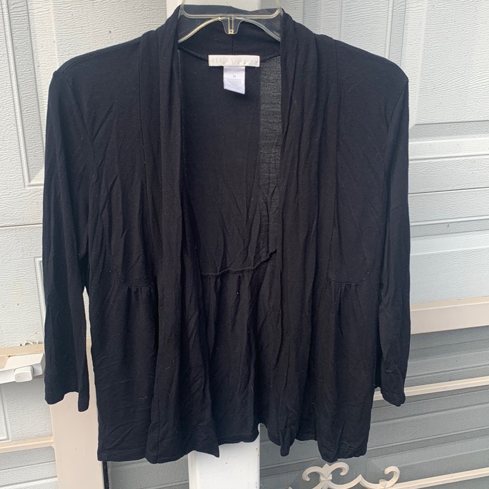 Black open front jacket/top